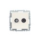 Розетка телевизионная TV/SAT 2-м Brite РТВ/РСп12-БрЖ механизм жемчуж. IEK BR-AF20-O-K36