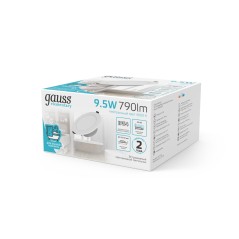 Светильник светодиодный Elementary Downlight 9.5Вт 4000К IP54 790лм 185-250В 110х44мм ДВО кругл. встраив. бел. GAUSS 999420209