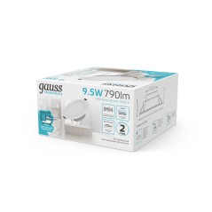 Светильник светодиодный Elementary Downlight 9.5Вт 4000К IP54 790лм 185-250В 110х44мм ДВО кругл. встраив. бел. GAUSS 999420209