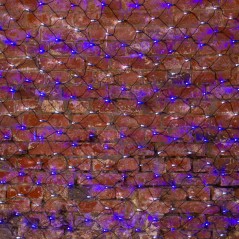 Гирлянда светодиодная "Сеть" 2х1.5м 288LED бел./син. 24Вт 220-240В IP65 с контроллером 8 режимов провод ПВХ черн. Neon-Night 215