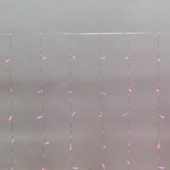 Гирлянда светодиодная "Светодиодный Дождь" 3х2м LED роз. 12Вт 230В IP20 свечение с динамикой прозр. провод Neon-Night 235-097