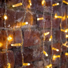 Гирлянда светодиодная "Светодиодный Дождь" 2х1.5м 192LED тепл. бел. 64Вт 230В IP65 эффект мерцания провод прозр. Neon-Night 235-