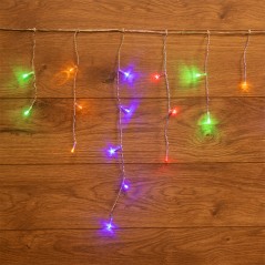 Гирлянда светодиодная "Айсикл" (бахрома) 1.8х0.5м 48LED мультиколор 4.1Вт 230В IP20 провод прозр. Neon-Night 255-019