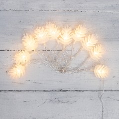 Гирлянда светодиодная "Шишки" 1.5м 10LED тепл. бел. 0.1Вт IP20 провод ПВХ прозр. элементы питания 2хAA (не в компл.) Neon-Night 