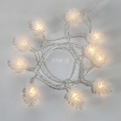 Гирлянда светодиодная "Шишки" 1.5м 10LED тепл. бел. 0.1Вт IP20 провод ПВХ прозр. элементы питания 2хAA (не в компл.) Neon-Night 