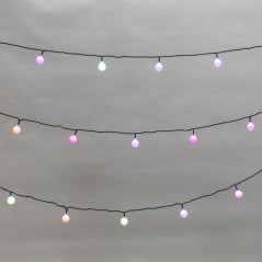 Гирлянда светодиодная "Шарики" 5м d25мм 25LED RGB ПВХ темн. зел. Neon-Night 303-550