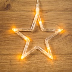 Фигура светодиодная "Звездочка" 185х185х10мм 8LED тепл. бел. 1Вт 4.5В IP20 на присоске с подвесом элементы питания 3хAAA (в комп