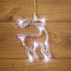 Фигура светодиодная "Олененок" 205х135х10мм 8LED бел. 1Вт 4.5В IP20 на присоске с подвесом элементы питания 3хAAA (в компл.) Neo