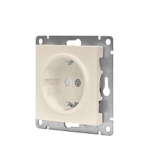 Розетка 1-м СП Афина 16А IP20 с заземл. защ. шторки механизм сл. кость (ivory) Universal A0049-I
