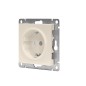 Розетка 1-м СП Афина 16А IP20 с заземл. защ. шторки механизм сл. кость (ivory) Universal A0049-I