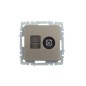Розетка компьютерная + телевизионная 2-м Brite РТВ/РК12-БрШ RJ45 кат.5E + TV механизм шампань IEK BR-AK20-1-K37