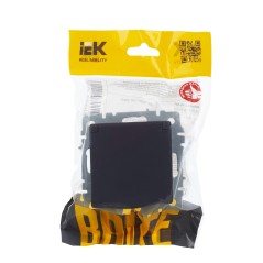 Розетка BRITE РСбш10-3-44-БрГ 16А IP44 с заземл. защ. шторки с крышкой механизм графит IEK BR-R16-16-44-K53