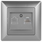 Розетка компьютерная СП Solo 4-303-03 RJ45 алюм. Intro Б0043384