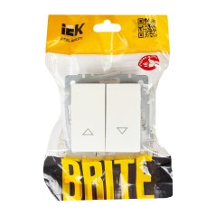 Выключатель жалюзи СП BRITE ВС10-1-5-БрБ 10А механизм бел. IEK BR-V15-0-10-K01