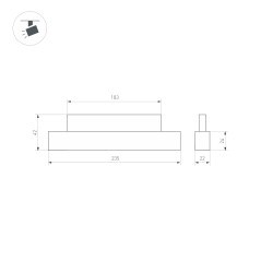 Светильник MAG-ORIENT-FLAT-L235-8W Day4000 (BK 80 deg 48В DALI) (IP20 металл) Arlight 033610