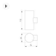 Светильник светодиодный LGD-RAY-WALL-TWIN-R46-2x3W Day4000 (GR 24 deg 230В) IP65 метал. Arlight 033307