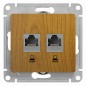 Розетка компьютерная 2-м Glossa RJ45 кат.5E механизм дерево дуб SE GSL000585KK Розетка компьютерная 2-м Glossa RJ45 кат.5E механизм дерево дуб SE GSL000585KK