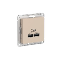 Розетка USB AtlasDesign тип A+A 5В/2.1А 2х5В/1.05А механизм песочн. SE ATN001233
