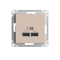 Розетка USB AtlasDesign тип A+A 5В/2.1А 2х5В/1.05А механизм песочн. SE ATN001233