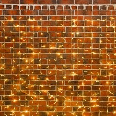 Гирлянда светодиодная "Занавес" 2х9м 1200LED тепл. бел. 230В IP65 эффект мерцания провод ПВХ прозр. соединяется нужен шнур 303-5