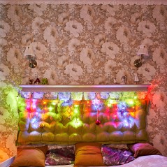 Гирлянда светодиодная "Айсикл" (бахрома) 1.8х0.5м 48LED мультиколор 4.1Вт 230В IP20 провод прозр. Neon-Night 255-019