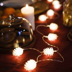 Гирлянда светодиодная "Шишки" 1.5м 10LED тепл. бел. 0.1Вт IP20 провод ПВХ прозр. элементы питания 2хAA (не в компл.) Neon-Night 