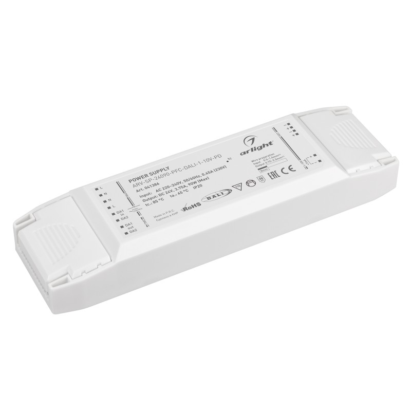 Блок питания ARV-SP-24090-PFC-DALI-1-10V-PD (24В 3.75А 90Вт) IP20 пластик Arlight 041386 Блок питания ARV-SP-24090-PFC-DALI-1-10V-PD (24В 3.75А 90Вт) IP20 пластик Arlight 041386