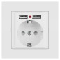 Розетка Accent 6-410-01М P+E Schuko со шторками 16А-250В + 2хUSB IP20 СУ бел. матов. Intro Б0063691 Розетка Accent 6-410-01М P+E Schuko со шторками 16А-250В + 2хUSB IP20 СУ бел. матов. Intro Б0063691