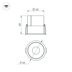 Светильник светодиодный MS-ATLAS-BUILT-R66-15W Warm3000 WH-WH 35 deg IP20 230В металл Arlight 037185