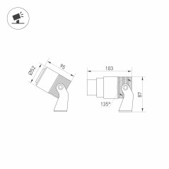 Светильник ALT-RAY-ZOOM-R52-8W Warm3000 DG 10-40deg 230В IP67 метал. Arlight 028076