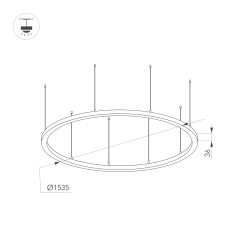 Светильник SP-LINE-HANG-ARC-O3535-D1500-124W Day4000 (WHITE 230В) металл Arlight 034013(2)