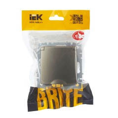 Розетка BRITE РСбш10-3-БрШ 16А IP20 с заземл. защ. шторки с крышкой механизм шампань IEK BR-R16-16-K37