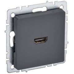 Розетка СП BRITE HDMI РHDMI-0-БрГ механизм графит IEK BR-H10-K53