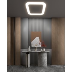 Светильник светодиодный RVE-LBX-HOLE-BOX-SOFT-530-V 46Вт 4000К 530х530х100мм S80мм квадрат закругл. с отверст. встраив. бел. RVE