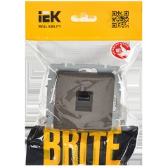 Розетка компьютерная СП RJ45 кат.5E BRITE РК10-БрТБ механизм бронза IEK BR-K10-1-K45