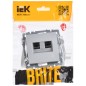 Розетка компьютерная двойная СП RJ45 кат.5E BRITE РК10-2-БрА механизм алюм. IEK BR-K20-1-K47 Розетка компьютерная двойная СП RJ45 кат.5E BRITE РК10-2-БрА механизм алюм. IEK BR-K20-1-K47