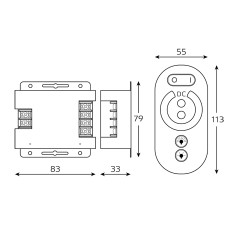 Диммер для светодиодной ленты Basic 12В 216Вт GAUSS BT601