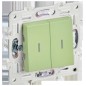 Выключатель проходной 2-кл. SKANDY 10А SK-V10G с индикацией мятный IEK SK-V22-1-10-K06