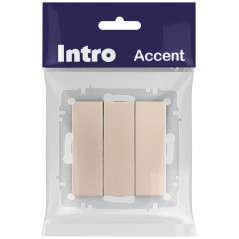 Выключатель Accent 6-106-04 тройной 10А-250В IP20 СУ AL/CU шампань Intro Б0063538