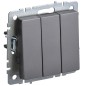 Выключатель 3-кл. СП BRITE ВС10-3-0-БрС 10А механизм сталь IEK BR-V30-0-10-K46