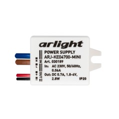 Блок питания ARJ-KE04700-MINI 2.8Вт 700мА IP20 пластик 5 лет Arlight 030189