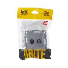 Розетка телевизионная TV/SAT 2-м Brite РТВ/РСп12-БрА механизм алюм. IEK BR-AF20-O-K47