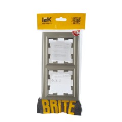 Рамка 2-м IP44 BRITE РУ-2-БрШ-44 шампань IEK BR-M22-44-K37
