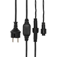 Гирлянда светодиодная "Айсикл" (бахрома) 5х0.7м 152LED бел. 12Вт IP67 провод черн. каучук Neon-Night 255-315