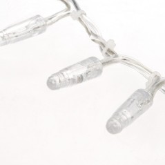 Гирлянда светодиодная "Нить" 10м 200LED тепл. бел. 24В IP65 эффект мерцания провод ПВХ прозр. соединяется нужен трансформатор 53
