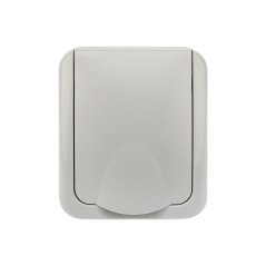 Розетка 1-м ОП Mini OG IP54 с заземл. сер. Kranz KR-78-0817