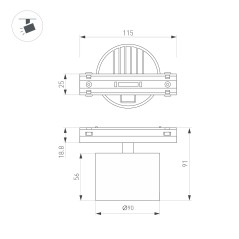 Светильник светодиодный MAG-VIBE-RONDO-R90-10W Day4000 (BK 110 deg 48В) IP20 металл Arlight 044472