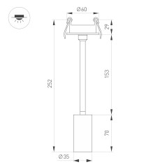 Светильник светодиодный LGD-PERISCOPE-R35-6W Day4000 (WH 24 deg 230В) IP40 металл Arlight 045199