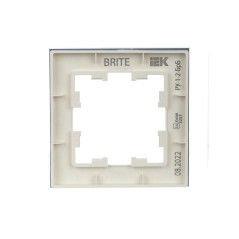 Рамка 1-м BRITE РУ-1-2-БрБ стекло бел. IEK BR-M12-G-K01
