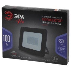 Прожектор светодиодный LPR-061-0-65K-100 100Вт 6500К 9000лм IP65 290х230х36 уличный Эра Б0043592